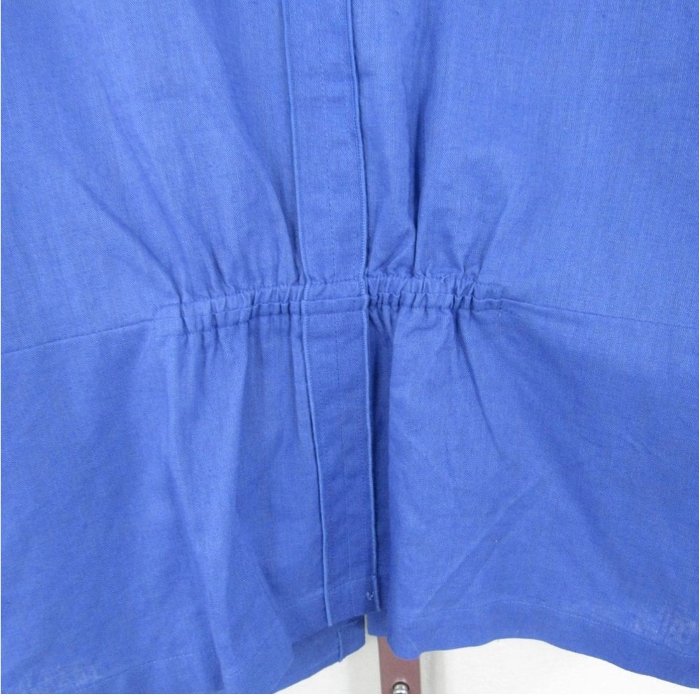 Chicos Linen Blazer Jacket Cotton Casual Open Contemporary Lagenlook Ruched NEW - Picture 11 of 12